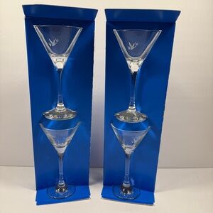 NEW Grey Goose Limited Edition Etched Martini Glasses 3oz 6.75 inches Set of 4